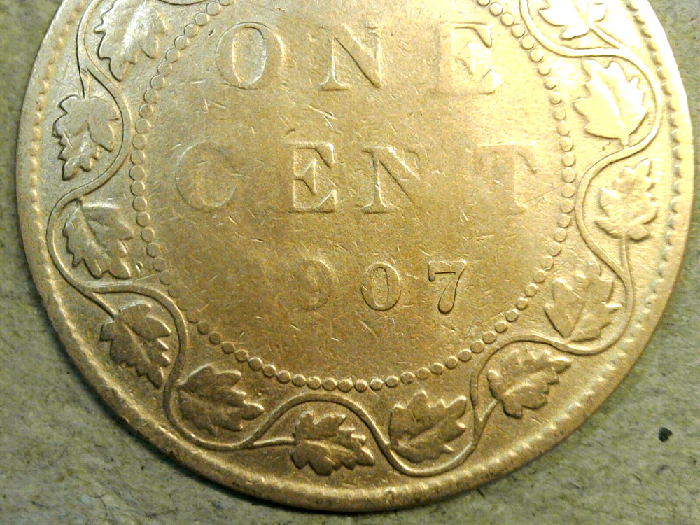 1907 Canada Large Cent Circulated Brown King Edward VII