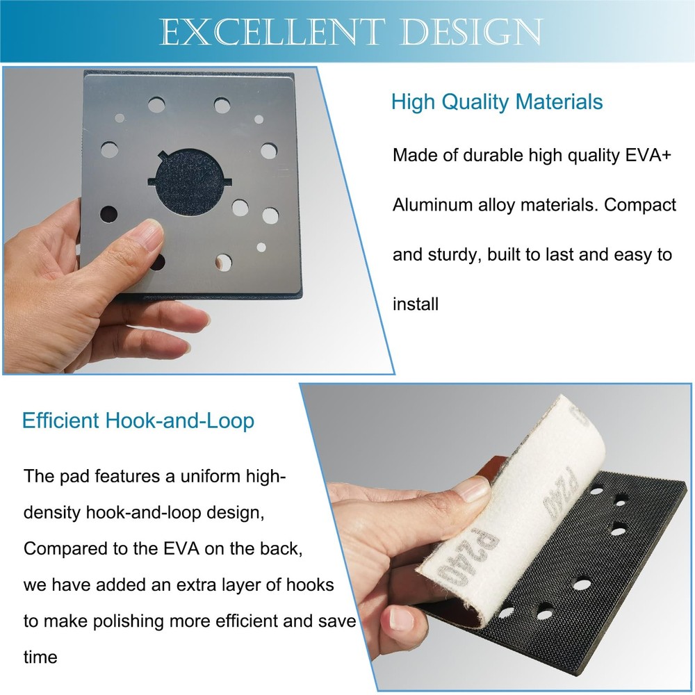 2 Pack Upgrade Hook and Loop Replacement Sander Pad for DeWalt DW411 D26441 D...