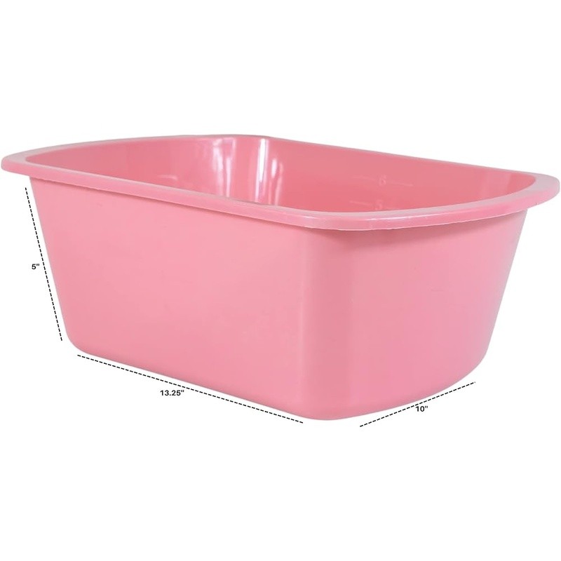 Graduated Plastic Dish Pan Rectangular Soaking Basin Household & Healthcare Use