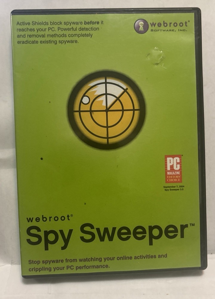 Webroot Software Spy Sweeper 3.0 CD-ROM Stop Spyware Computer Software Fast Ship