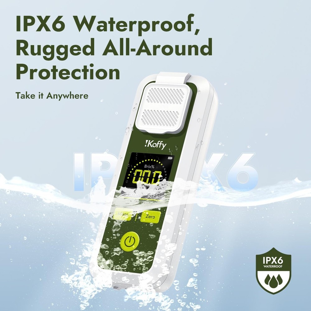 AI Digital Brix Refractometer with ATC, APP Sync & AI Analysis, 0-55% Range, ...