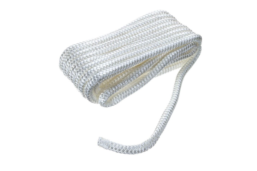 Seachoice 40101 Double Braid Nylon Dock Line 3/8" x 20' White