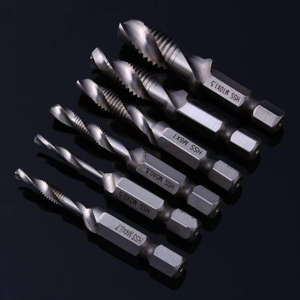 MALAYAS 6 Packs Combination Drill & Taps Bit Set, Screw Tapping Threading Too...