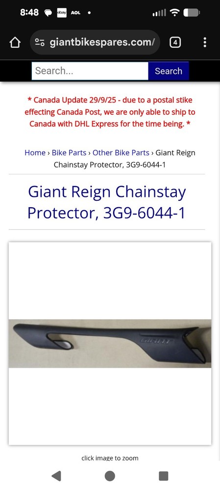 Giant Reign Chainstay Protector OEM New