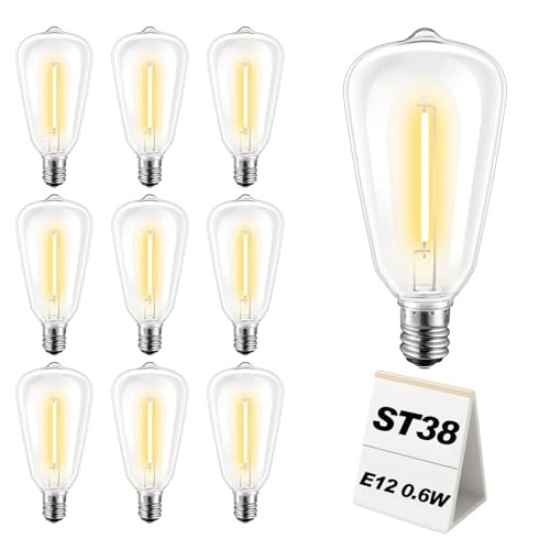 -Pack ST38 LED Replacement Bulbs Shatterproof Dimmable Vintage Edison Bulbs 10