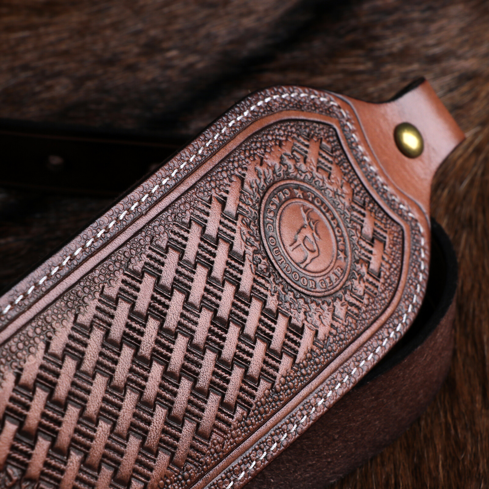 Tourbon Vintage Leather Rifle Sling Gun Carrying Strap Shooting Rest Adjustable