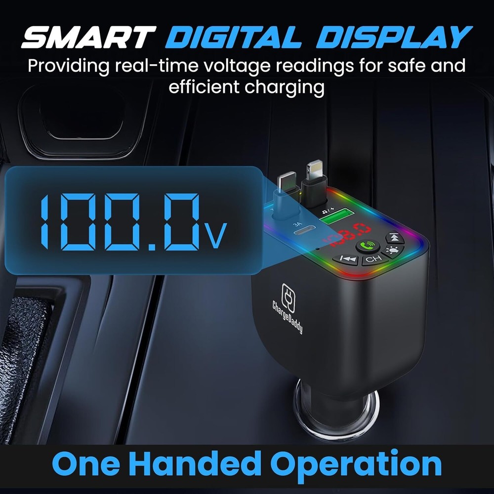 Bluetooth 5.3 Car FM Transmitter with Hands-Free Calling, Noise Canceling