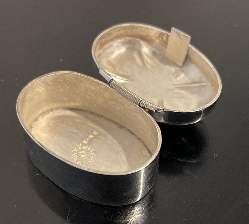 Sterling Silver Mexico Hinged Pill Box 23.4g