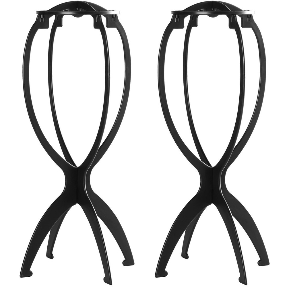 Essential Collapsible Wig Head Stand Set - Lightweight & Space-Saving 2-Pack