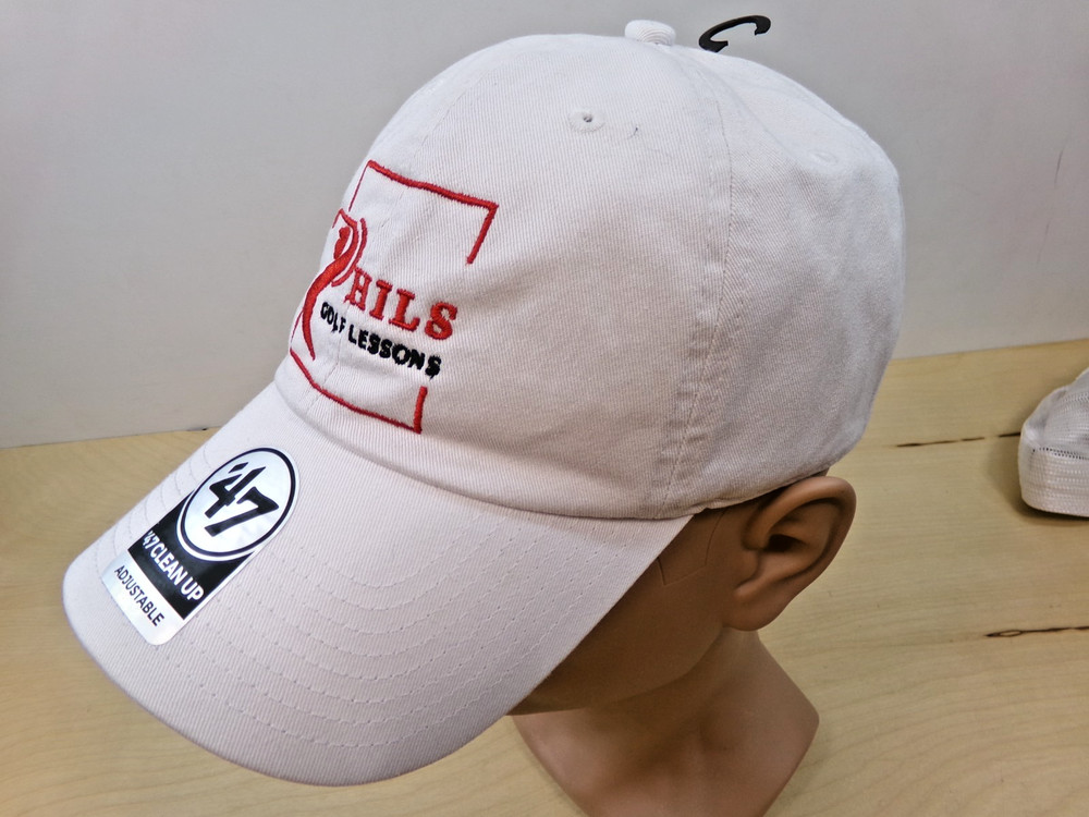 '47 Brand Cap Hat White Phils Golf Lessons Adjustable Strap Phil Carbone New