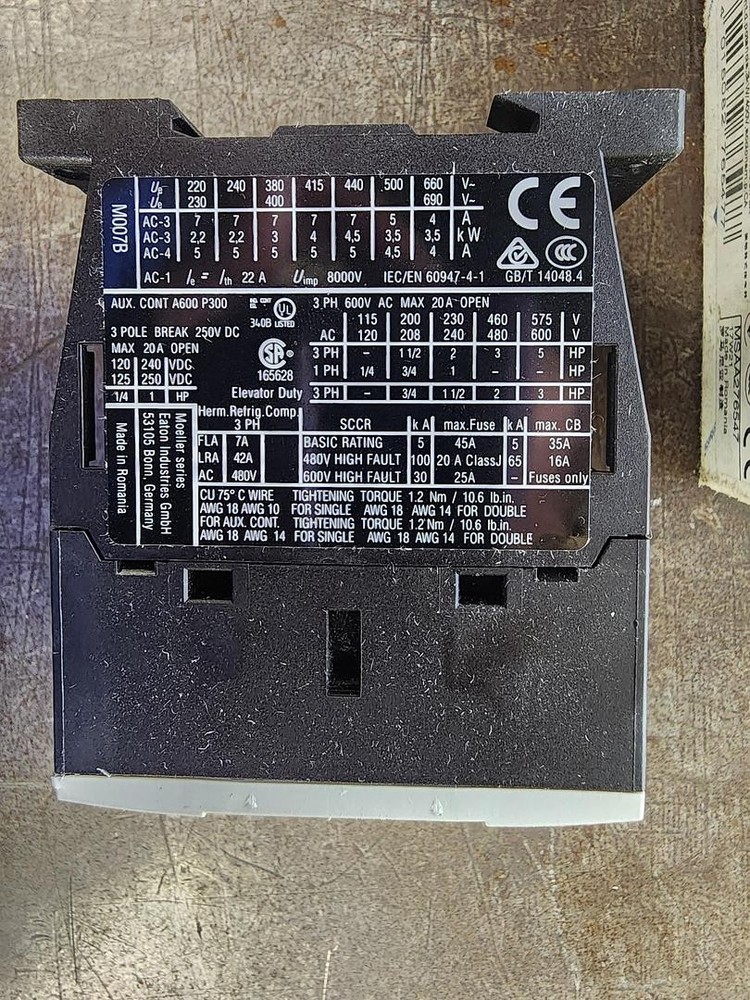 Eaton ETCE007B10A DILM7-10 Contactor