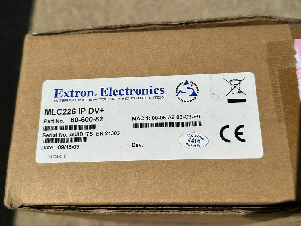 Extron MLC 226 IP DV+ 60-600-82 MediaLink Controller Control Panel White Box New