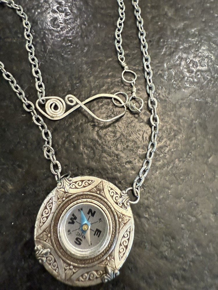 WORKING HANDMADE COMPASS NECKLACE. REDUCED!!!