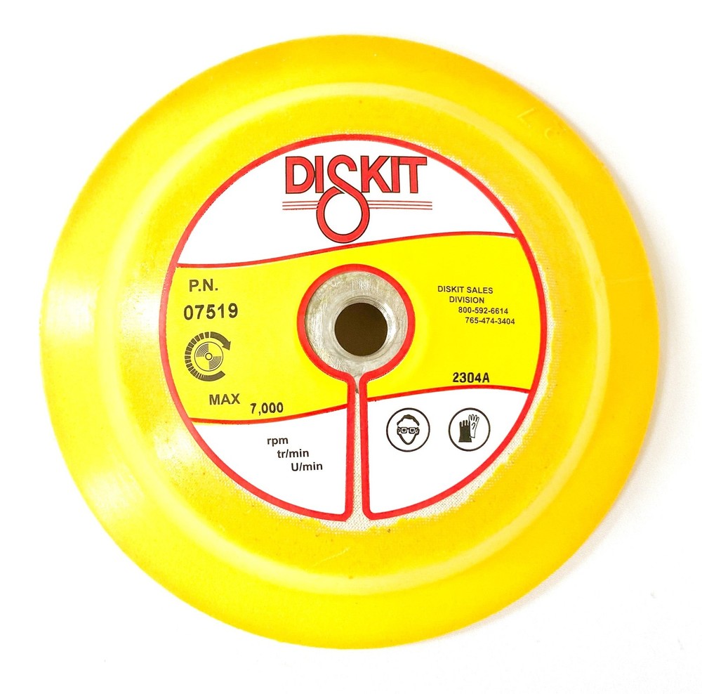 Diskit Sanding Pad 07519: Medium, 7", hook, 0 Hole, Flex Profile MADE IN USA