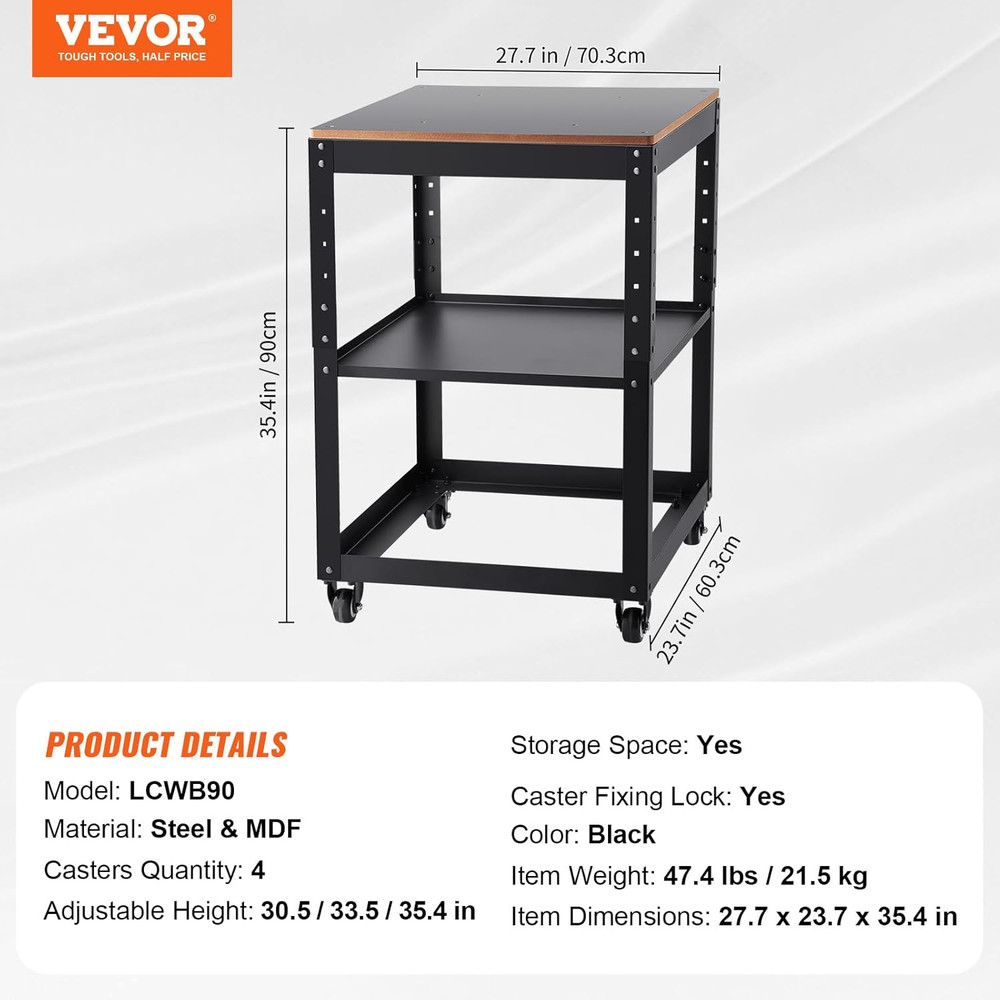 Thickness Planer Stand, 100 Lbs Heavy Loads, Three-Gear Height Adjustable Thickn