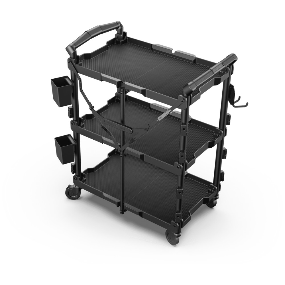 Hyper Tough Hyper Stack Foldable Collapsible Utility Cart Rolling Dolly, Black