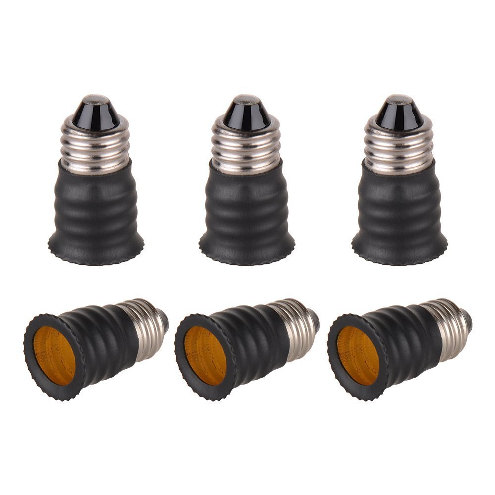 6pcs E11 Mini Candelabra Base to E12 C7 Candelabra Socket Adapter Converter
