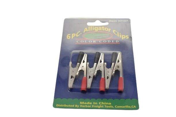 Alligator Clips, 6 pc, Color Coded