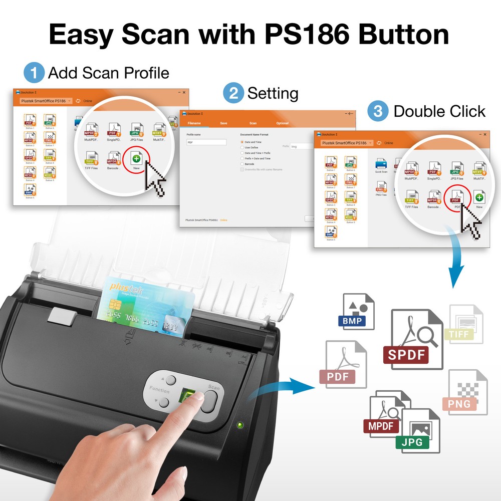 Plustek PS186 highspeed Document Scanner , Duplex, Color OCR function SEE VIDEO