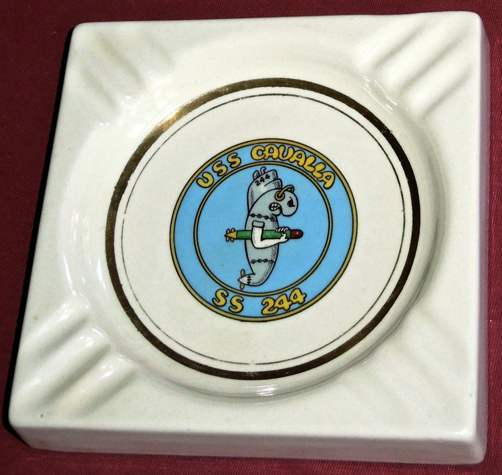 USS Cavalla SS 244 Ceramic Ashtray...WW2 Gato Sub, Sunk IJN Flt Carrier Shokaku