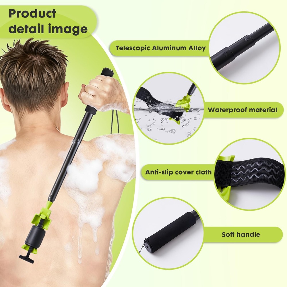 Back Shaver Extension Handle Razor Adjustable Angle Telescopic 13-25 Inch
