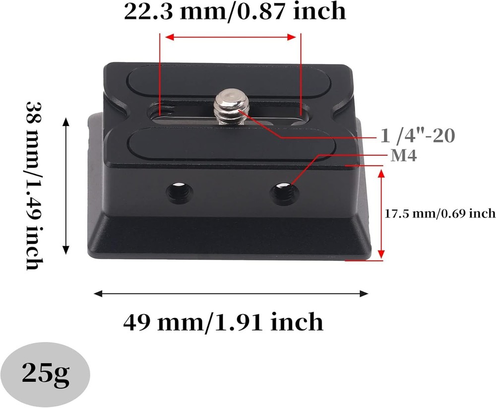 FocusFoto Upgraded Thickened Upper Quick Release Baseplate Version