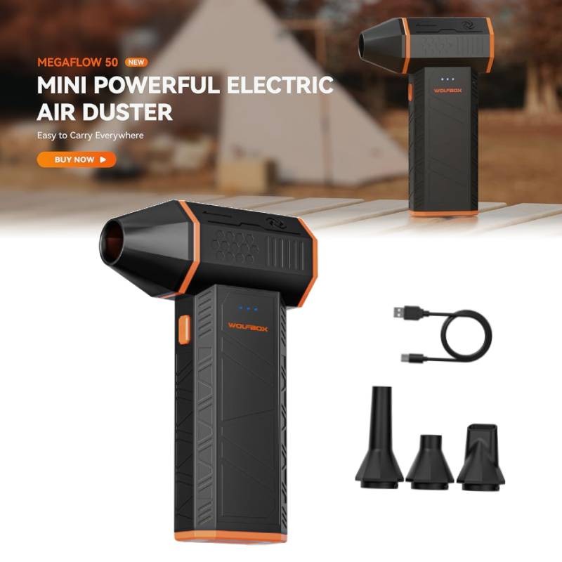 WOLFBOX MF50 Electric Air Duster Mini Blower Turbo Fan for PC, Toys and Car
