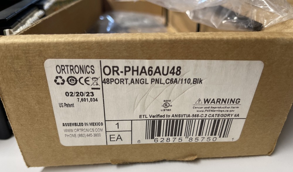 New Ortronics OR-PHA6AU48 Clarity Cat6a Angled Patch Panel 48 Port