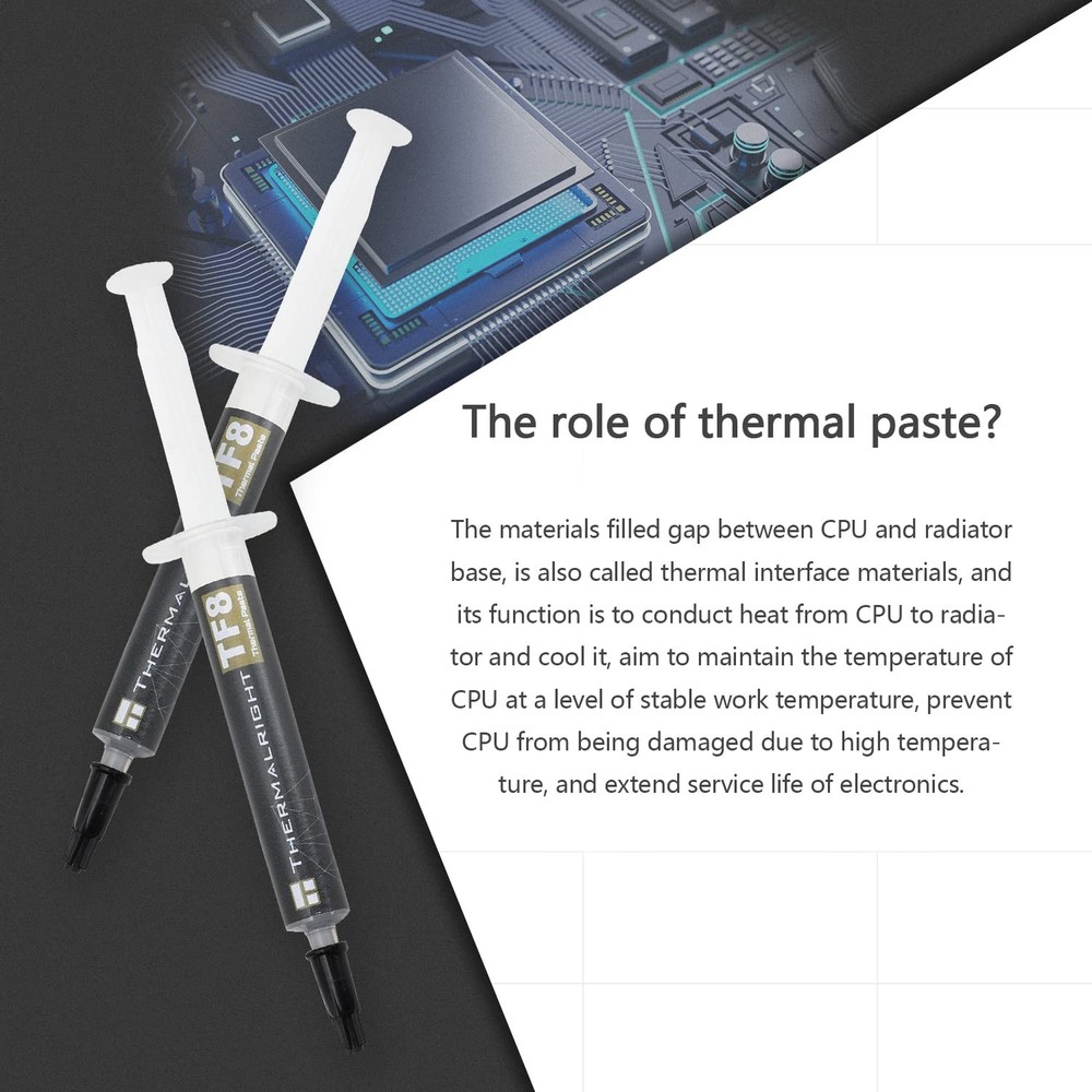 Tf8 High Performance Thermal Compound Paste 2 Grams 13.8w/mk High Durability For