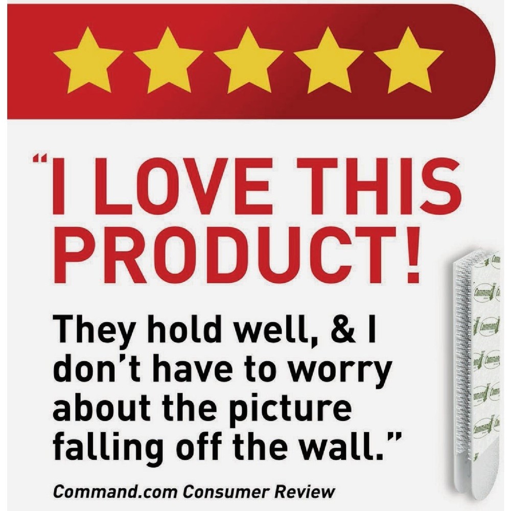 Command White Medium Adhesive Strips, 4 Strips 17201-2ES Command 3M 17201-2ES