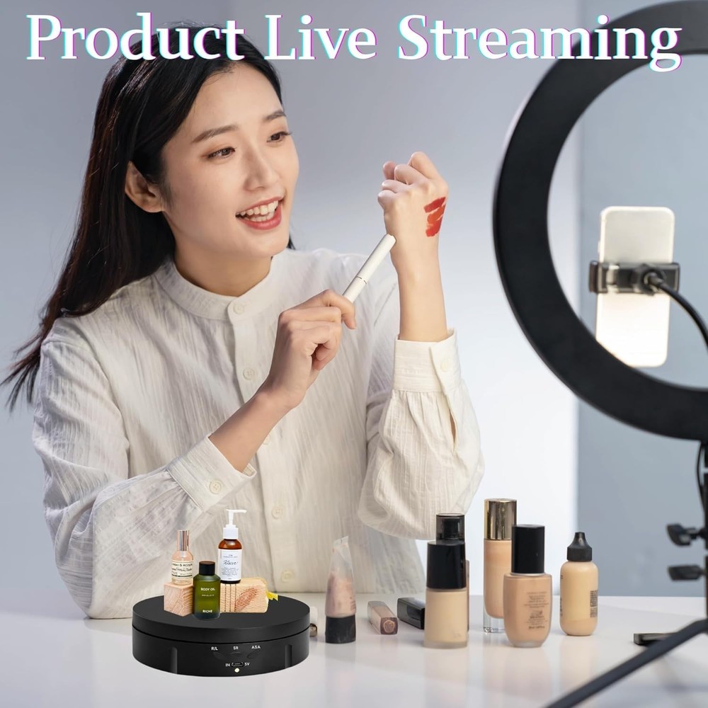 Remote Control Rotating Display Stand, 5 Colors Backgrounds