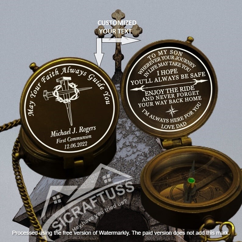 Personalized Nordic Compass - Viking Brass Compass - Engraved Pocket Compass.