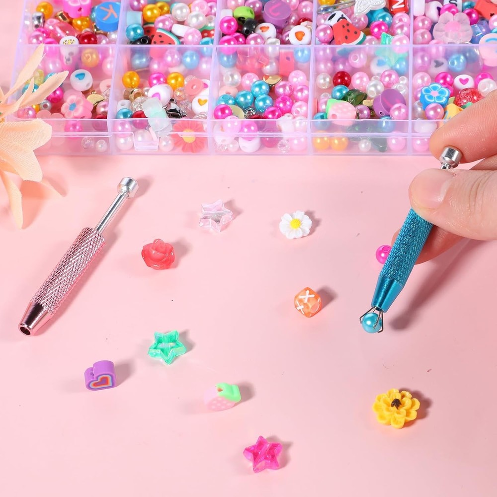 cobee 2 Pcs Piercing Ball Grabber Tool, Changing Tools Blue+Pink