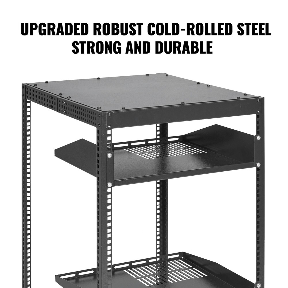 VEVOR 20U 4 Post Open Frame Server Rack Network Enclosure 23''-40'' Adjustable