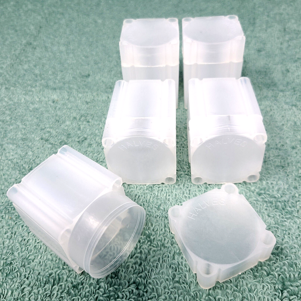 5 Pack Numis Square Coin Tubes Half Dollar size Stackable Storage FREE SHIPPING!