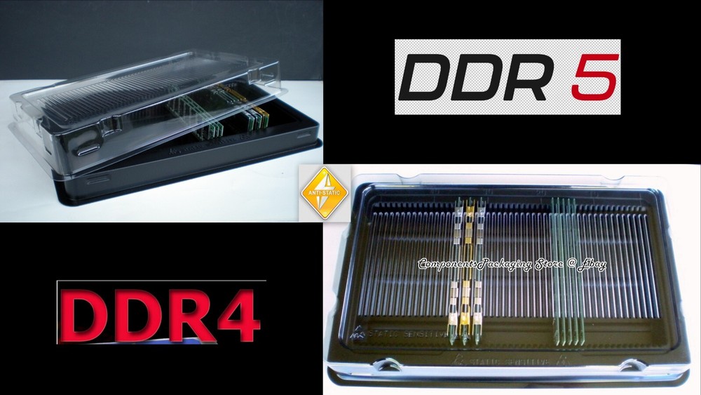 DDR5 Desktop Memory Tray Case for PC DIMM Modules Anti Static - 2 Fits 100 DIMMs