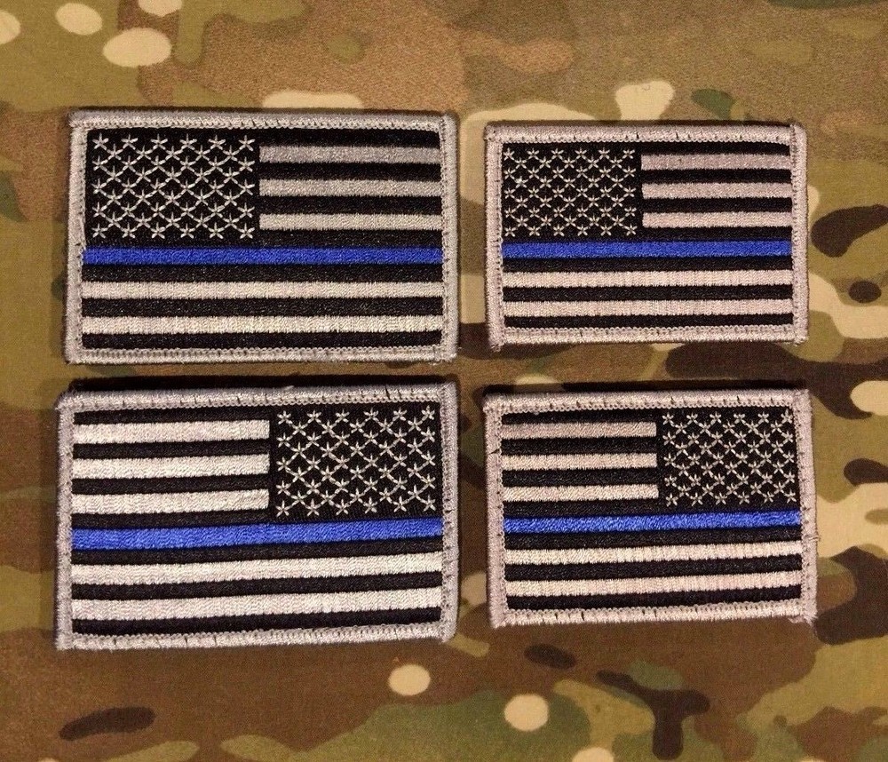 Thin Blue Line Subdued American Flag Patch, Law Enforcement