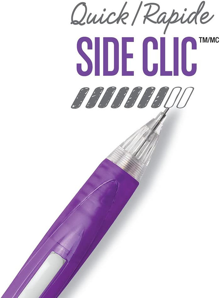 BIC Velocity Side Clic Mechanical Pencil, Medium Point (0.7Mm), Black, Soft Comf