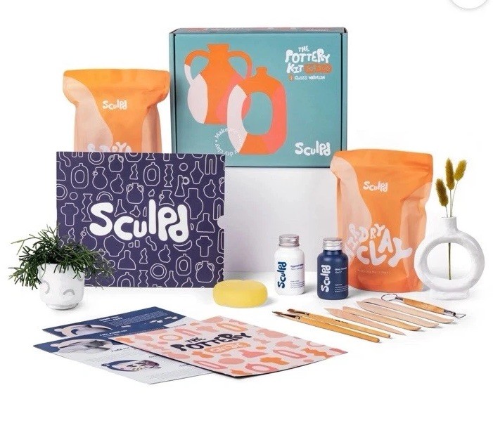 Sculpd Pottery Starter Kit for 2 Arts Crafts Sculpting Tools - Complete Set