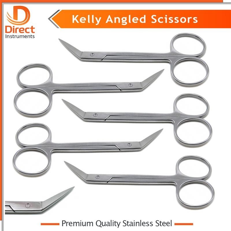 Iris Scissors, 4.5", Angled on Side, Sharp Tips, Premium German Stainless