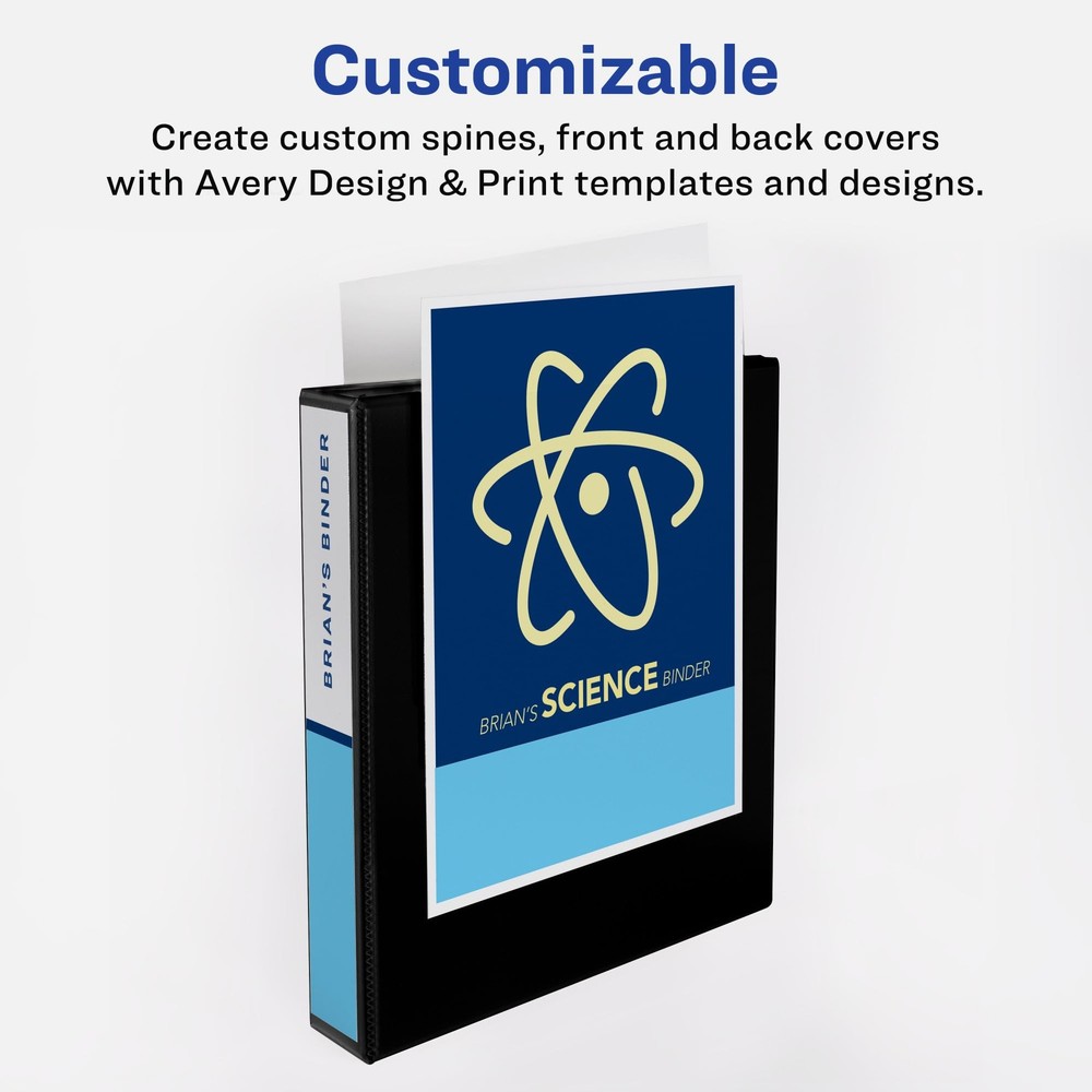 3 Ring Binder 1.5 Inch Slant D-Ring Durable View Two-Tone Organizer