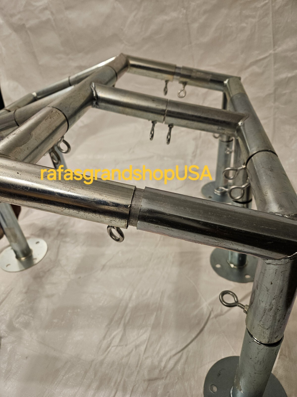 6 Leg Canopy Low Peak 10x20 Fittings Set 1-5/8'' Carport Frame Shed Tent 102 Deg