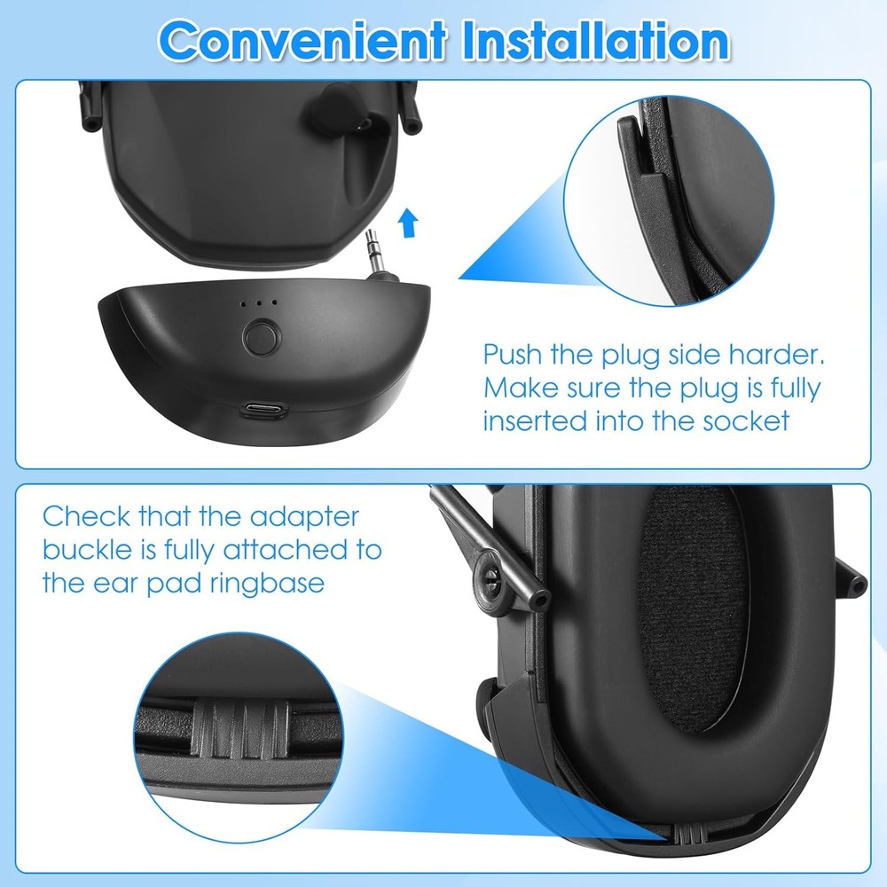 Bluetooth Adapter for Walker's Earmuffs, Wireless Bluetooth 5.1 Receiver, Rec...