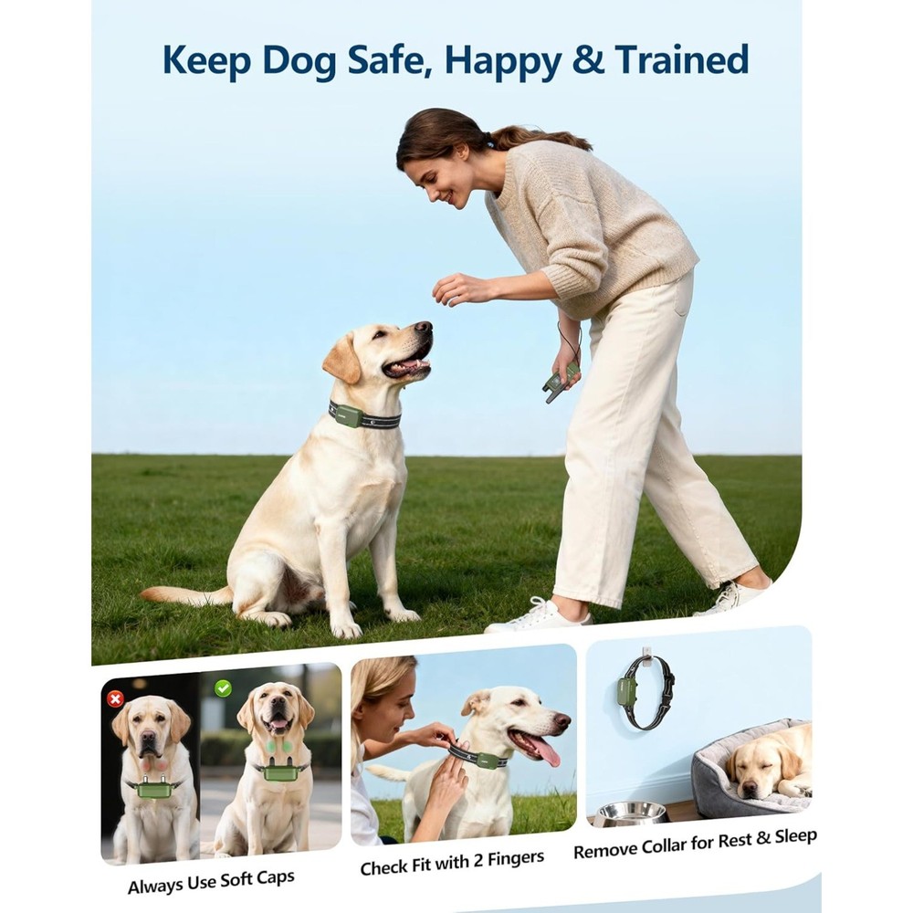 4200FT Dog Training Collar with Remote IPX7 Waterproof with 4 Training Modes