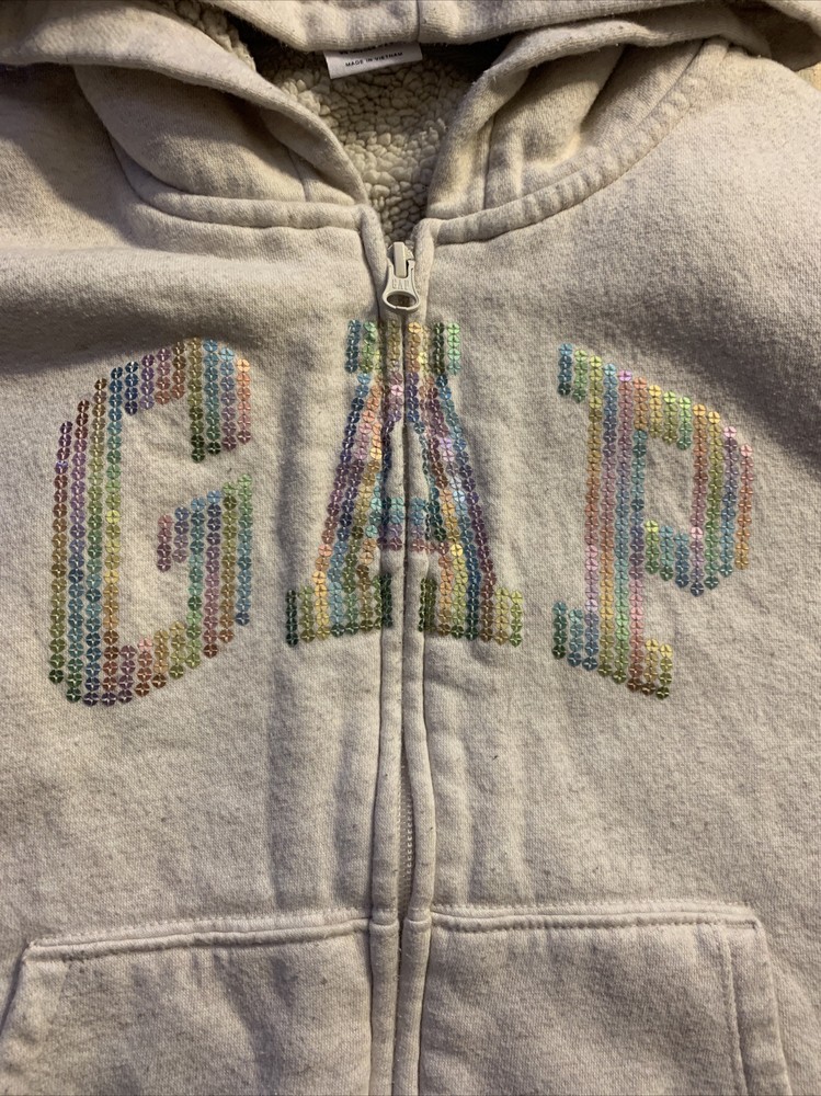 Gap White & Sequence Youth Zip Up Thick Jacket/Size:L(10)
