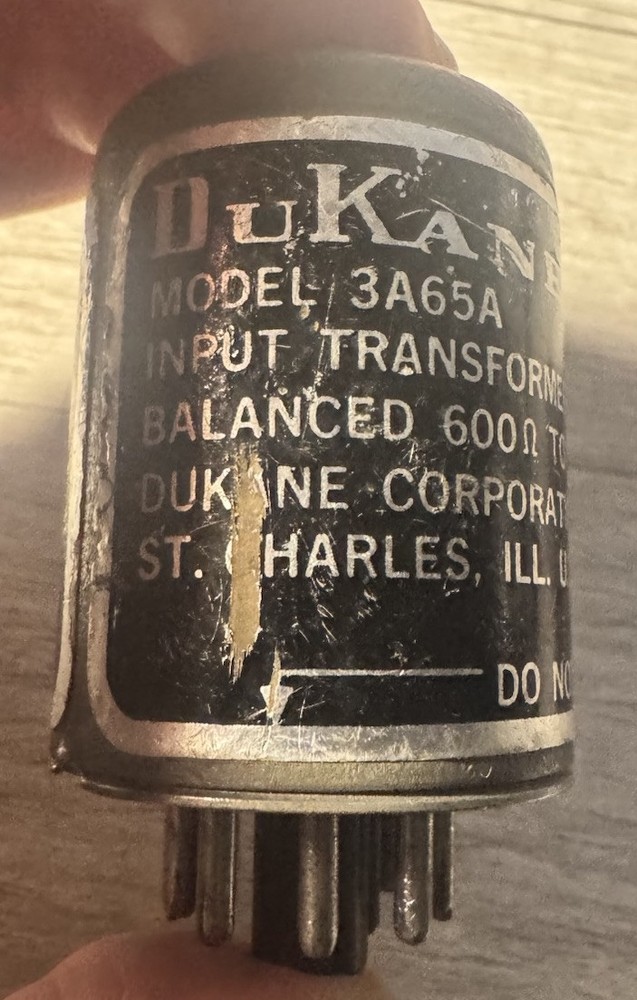 DUKANE Model 3A65A Input Transformer Microphone Amplifier NOS Balanced 600ohm