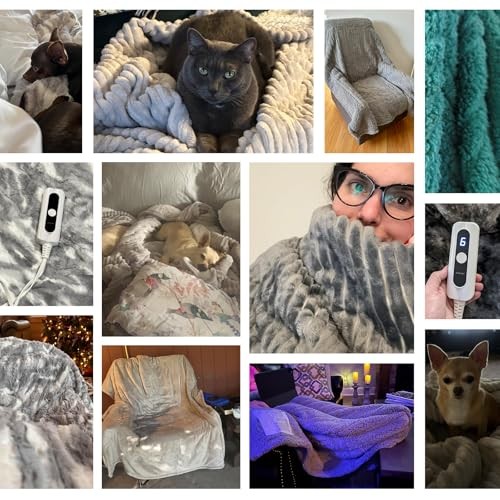 Electric Heated Blanket King Size with Dual King Size 100"x90" London Grey