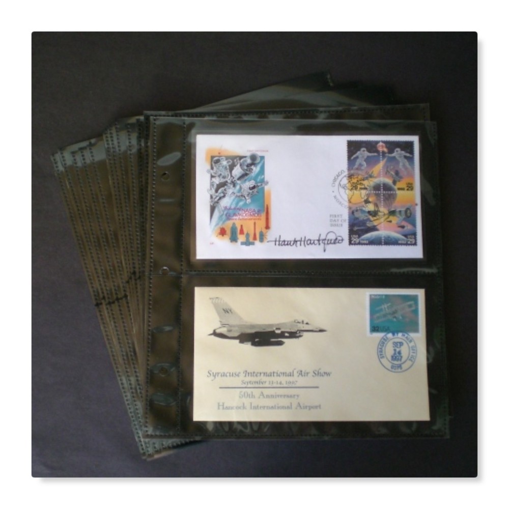 Pkg. 10 Supersafe 2PG 2-Pocket Double-Sided Black Pages fit 10 x 9-1/2 Binder