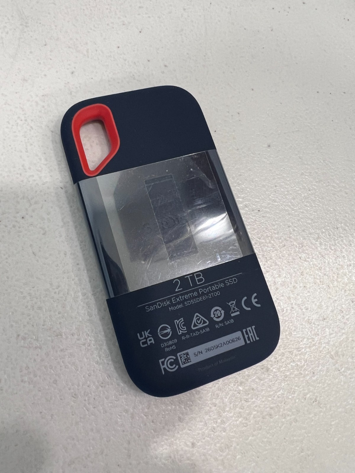 SanDisk 2TB Extreme External Solid State Drive, Black - SDSSDE61-2T00-G25