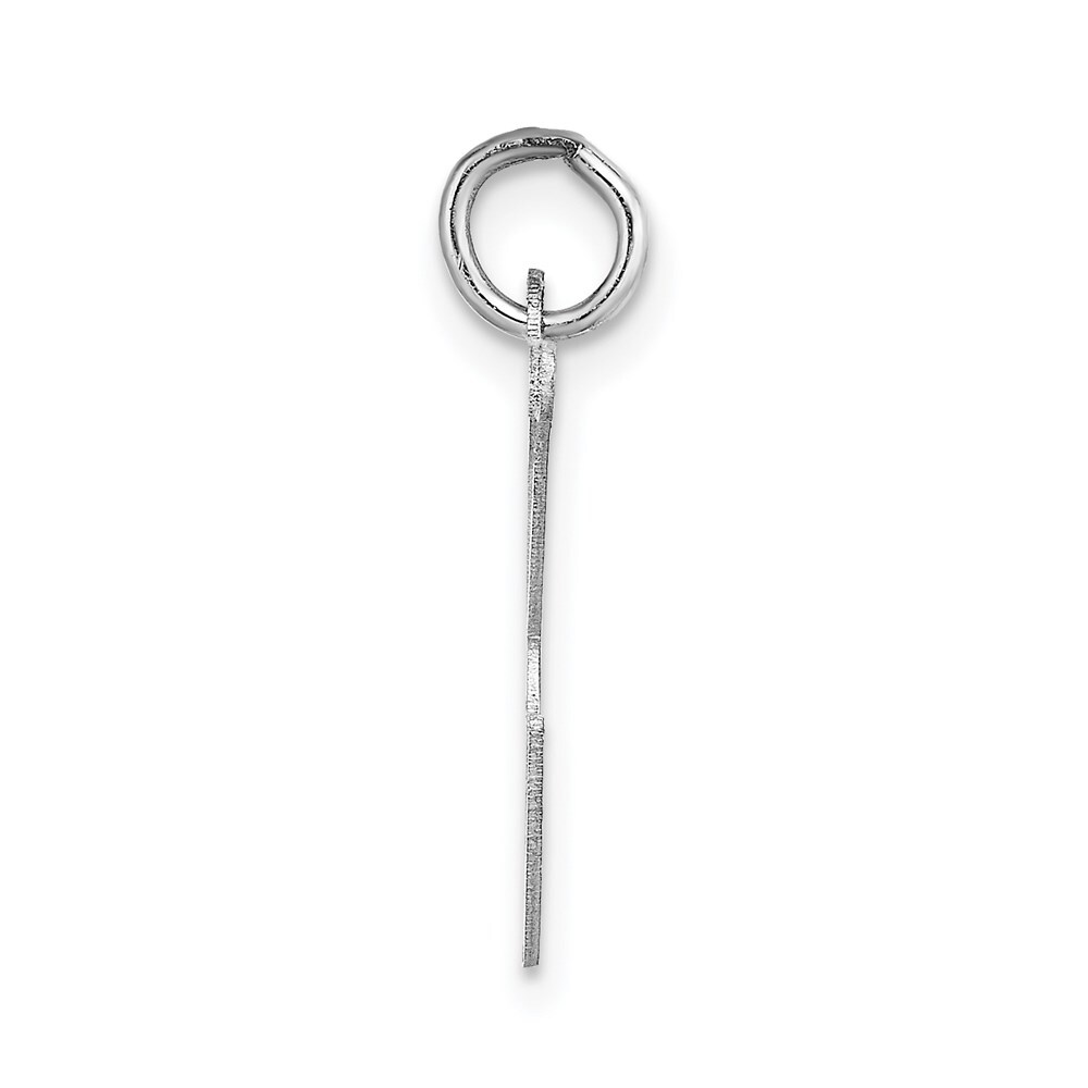 14K White Gold Large Fancy Script Initial K Charm
